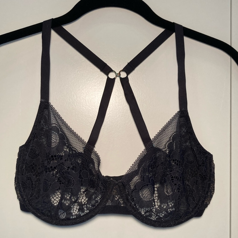 Beija London lingerie lace bra blue 34D